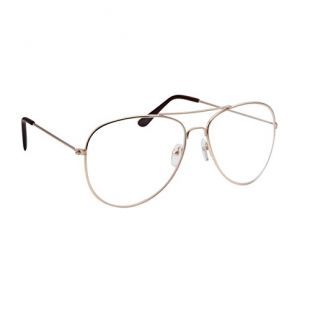 Classic Men's Or Women's Fashion Gold Aviator Glasses (3 Sizes) - MEDIUM