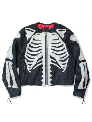 Skeleton Embroidered Denim Jacket