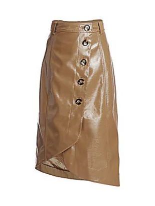 Asymmetrical Patent Leather Skirt