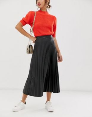 Pleated Midi Skirt