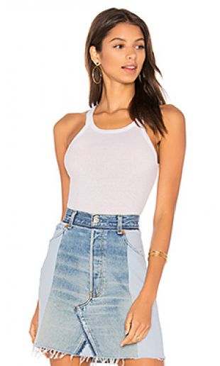 Ribbed Tank In White