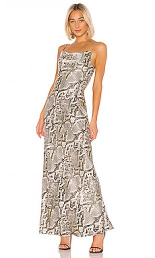 Snake Print Silk Maxi Dress