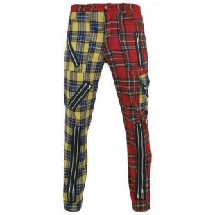 Pantalon Mixte TIGER OF LONDON - Yellow & Red Tartan - Rock A Gogo