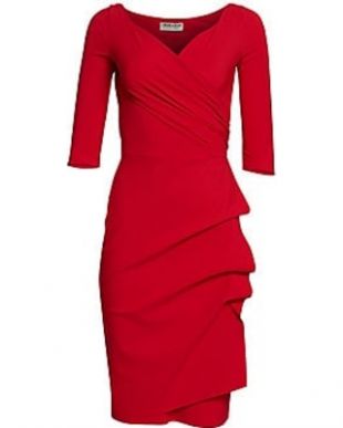 Chiara Boni La Petite Robe - Red Florian Side Ruffle Dress