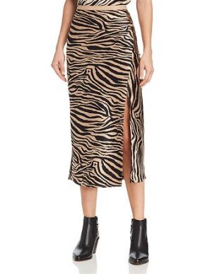 Zebra-Print Midi Skirt