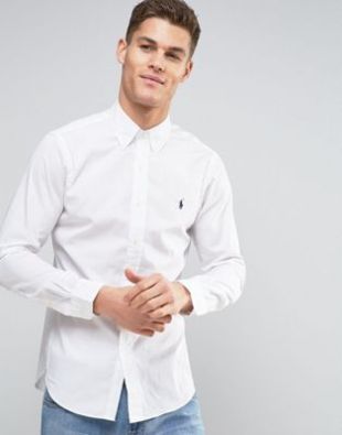 Chemise slim en popeline - Blanc