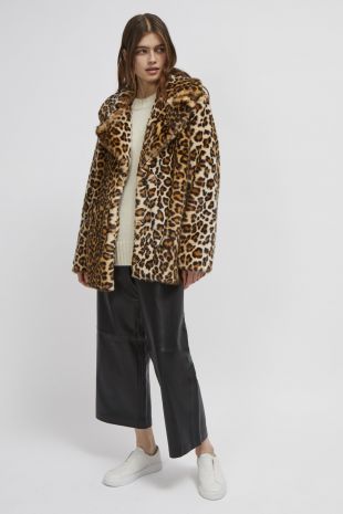 Leopard Print  Fur Coat