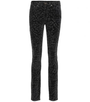 Leopard Velvet Skinny Jeans