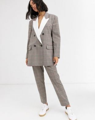 check tux slim suit pants