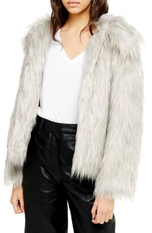 Topshop - Faux fur coat