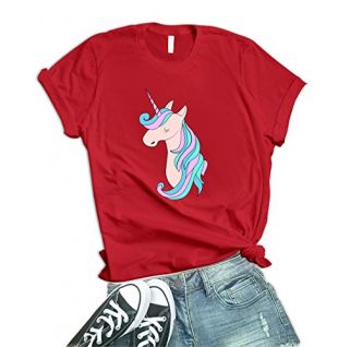 Red Girls Unicorn Birthday Shirt