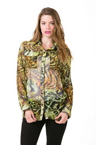 Animal Print Blouse Yellow