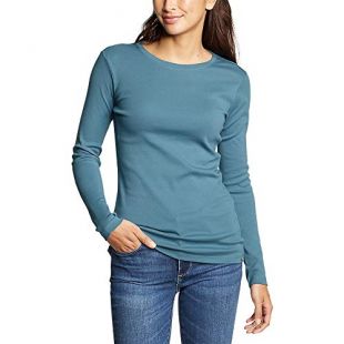 Eddie Bauer Women's Favorite Long-Sleeve Crewneck T-Shirt - Blue - X-Small