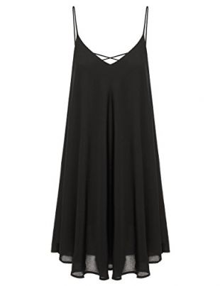 ROMWE Damen Sommerkleid Spaghettiträger, ärmellos, Strandkleid - Rot - X-Klein