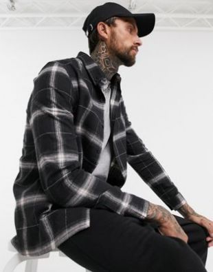Black & white long sleeve check shirt
