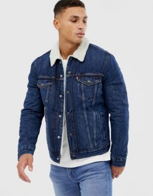 Levi's - Lined denim trucker jacket in palmer mid wash