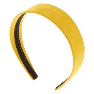Bandeau large jaune moutarde en imitation daim