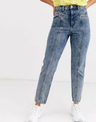 Monki - Jean droit - Bleu délavé à l'acide | ASOS