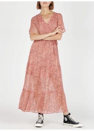 ROBE MAXI CINTRÉE IMPRIMÉE ROSE GRACE ET MILA - FEMME |