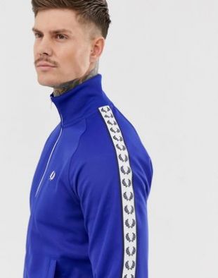 Fred Perry - Sport - Veste de survêtement avec bande à motif - Bleu | ASOS