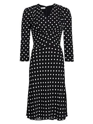 Michael Kors Collection - Black Polka Dot Midi Dress