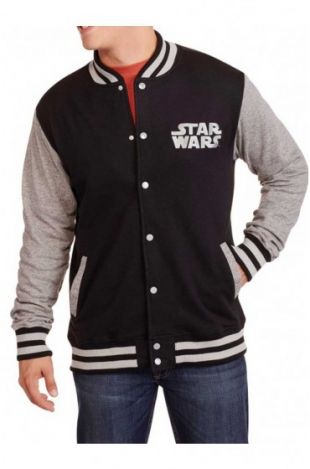 Mens Star Wars Varsity Jacket with Letterman Jersey Sleeves