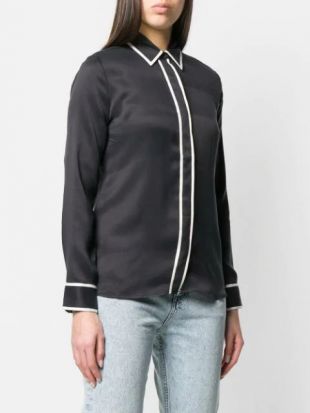 Contrast piping shirt