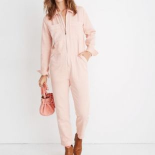 Zip-Front Coverall Jumpsuit