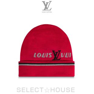 Louis Vuitton Bonnet Double LV Knit Cap Beanie Black/Red/White Cute Logo  1636MN