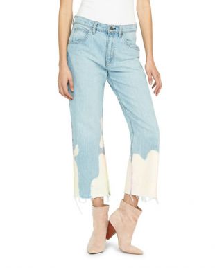 Bleached Straight Crop Jeans