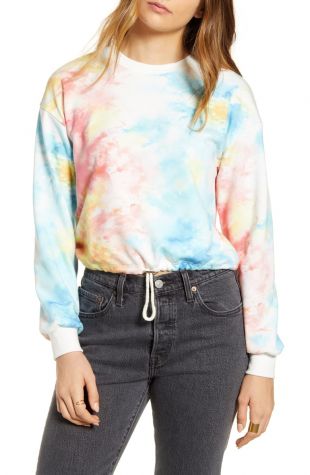 Tie Dye Cinch Crop Sweatshirt