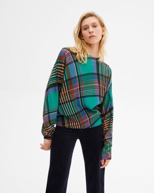 Ras de cou imprime tartan all-over