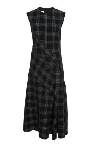 Plaid Wool-Blend A-Line Dress