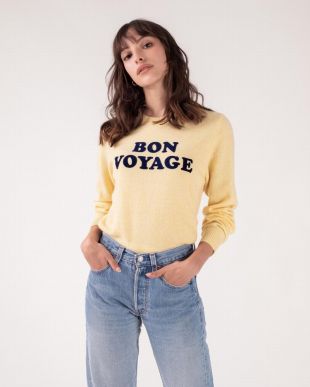 Pull cachemire jaune banana BON VOYAGE