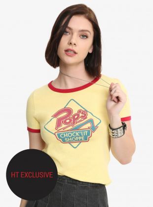 Riverdale Pop's Chock'lit Shoppe Girls Cosplay Ringer T-Shirt Hot Topic Exclusive