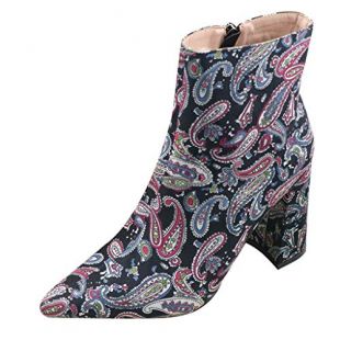 Ankle Booties Boho Floral Printed
