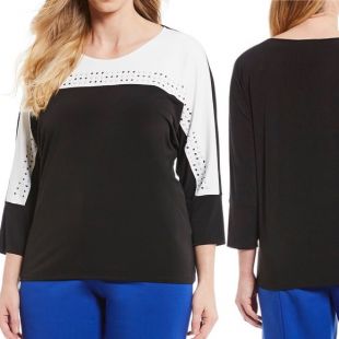 Colorblocked Studded Top