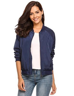 Women's Classic Quilted Slim Short Bomber Jacket Bike Motorcycle Coat Outwear