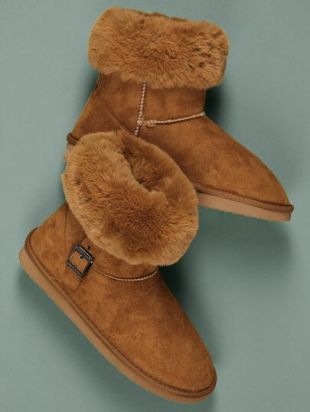 Faux Fur Collar Short Snow Boots