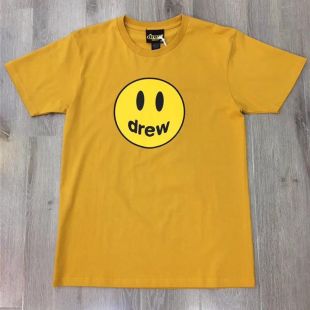 Acheter Drew House T Shirt Homme Femme Jaune Sourire Noir T Shirts Drew House T Shirt De $44.26 Du Genguo | DHgate.Com