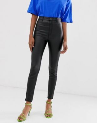 Stradivarius - Jean enduit taille haute