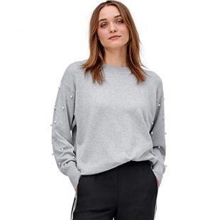 Women's Plus Size Pearl Trim Pullover Sweater