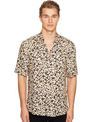 McQ Short Sleeve Leopard Sheehan Shirt