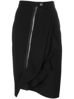 Givenchy Asymmetric Ruffle Trim Skirt   Farfetch