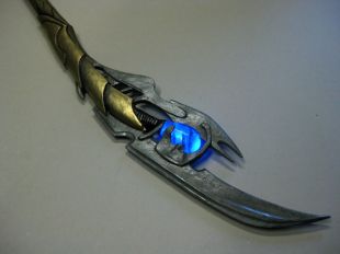 Loki sceptre   Short   personnel   bataille porté   Golden   Glowing Gem   Cosplay   Prop   arme