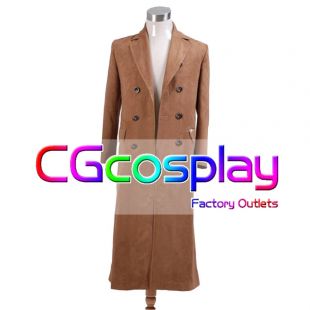 Cosplay Costume Doctor Who Brun Long Manteau