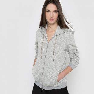 Sweat molleton, zippé, à capuche