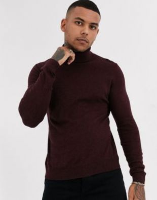 Topman - Pull col roulé - Bordeaux | ASOS