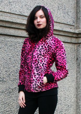 Pink Leopard Hoodie zipper sweatshirt cheetah jacket plus size S to XL 2XL 3XL | eBay