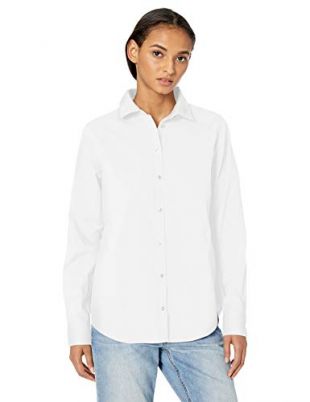 Amazon Essentials - Women's Classic-Fit Long-Sleeve Poplin Solid Shirt